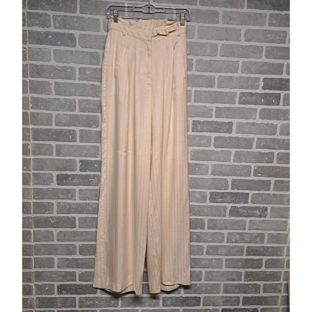 Ramy Brook Womens Striped Pleated Wide Leg High Waisted‎ Pants Size 2 NWOT